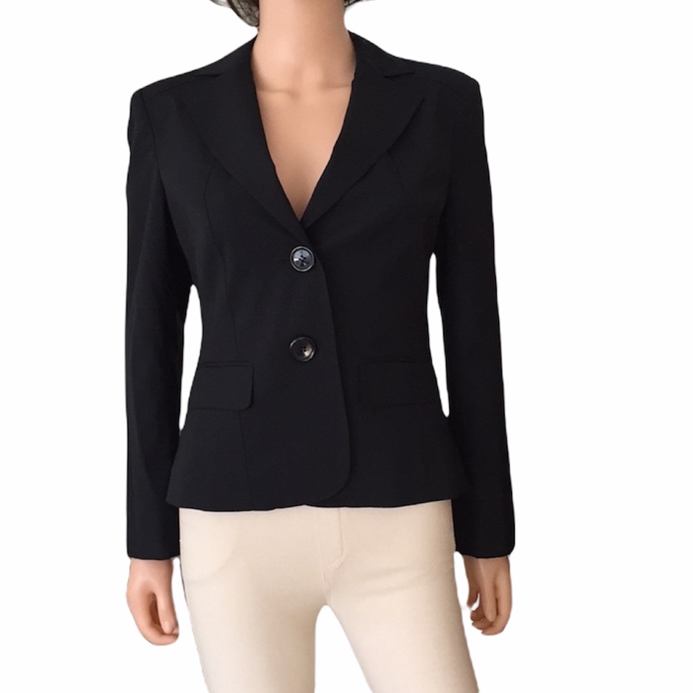 Talbots black wool silk blazer size 2